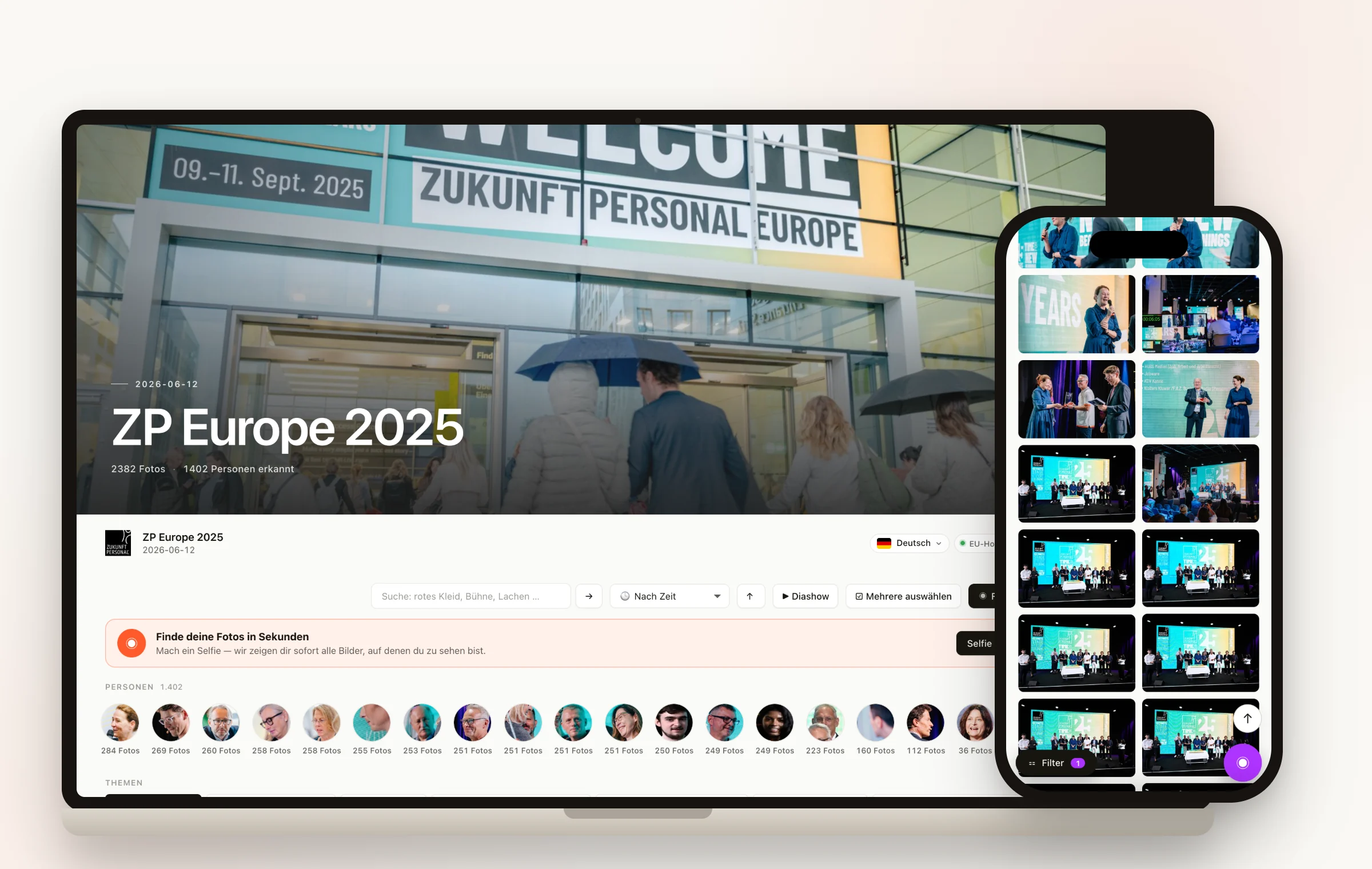 Crowdshot Gast-Galerie auf Laptop und Handy